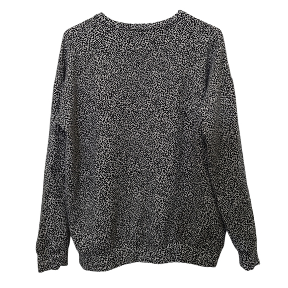 Athleta Studio to Street Printed Black & White Speckled Leopard Sweatshirt - Picture 4 of 6